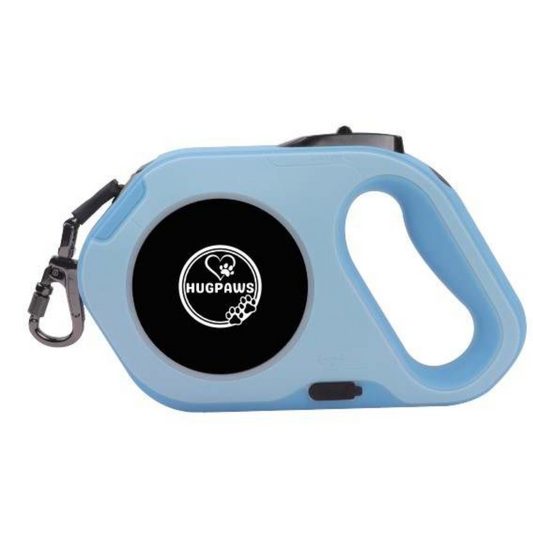 Hug Paws 5mtr LED Torch and Coloured Sidelights Retractable Leash Lead with USB-C Charge  (Blue)